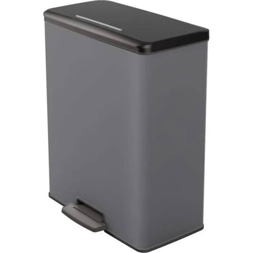 Poubelle Rectangle - DECO BIN - CURVER - 65L - Grande capacité - 49 x 32 x 61 cm - Anthracite