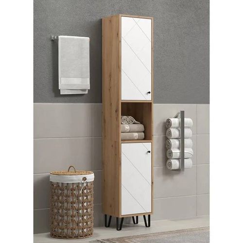 Armoire Haute - Trendteam - Série Touch - Blanc/Brun - 36 Cm - 191 Cm De Hauteur