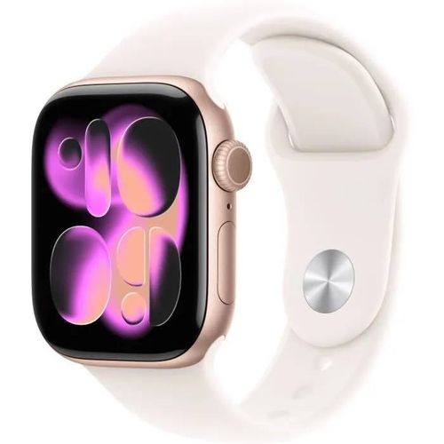 Montre connectée avec boîtier Or Rose et Bracelet Sport Rose Tendre Apple Watch Series 11 GPS + Cellular 42 mm