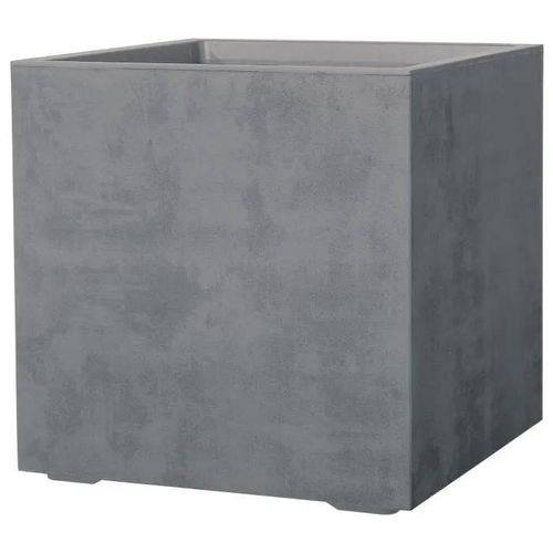 Deroma Pot De Fleurs Cube Millennium R - 49 X H49,5 Cm - Ashgrey - A Réserve D'eau - Roulettes