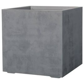 Deroma Pot De Fleurs Cube Millennium R - 49 X H49,5 Cm - Ashgrey - A Réserve D'eau - Roulettes