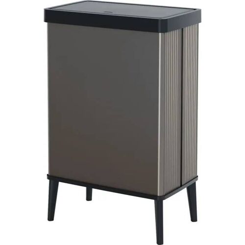 Poubelle sur pieds - VERTO - CURVER - Ouverture touch - 54 L - Gris perle