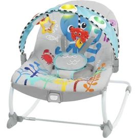 Baby Einstein Transat Bébé Évolutif Octopus Jusqu'à 18kg- Ocean Explorer, Position Fixe Ou À Bascule, Musique Et Lumière