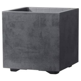 Deroma Pot De Fleurs Cube Millennium R - 25 X H25 Cm - Anthracite - A Réserve D'eau