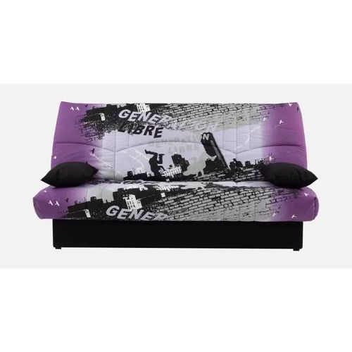 Banquette Clic-Clac - 3 Places ¿ Coton Parcours Mauve¿ 190 X 92 X 96 Cm ¿ Dream