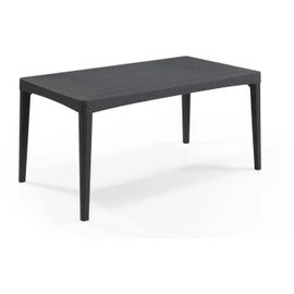 Table De Jardin - Rectangulaire - Gris Graphite - En Résine - 6 Personnes - Girona - Allibert By Keter