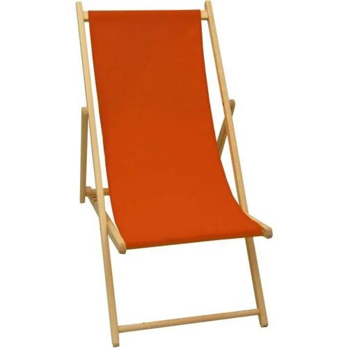 Jardin Prive - Chilienne En Bois Coloris Paprika - Tissu Traité Déperlant