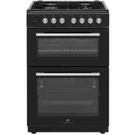 Cuisinière gaz - CONTINENTAL EDISON - CECDF6060IBD - Double fours - 4 feux - noir - L60 xP60 x H90 cm