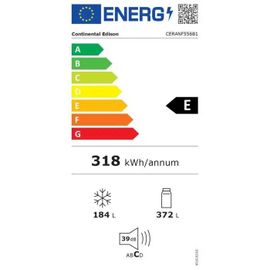 Réfrigérateur américain - CONTINENTAL EDISON - CERANF556B1 - Distributeur eau / glaçons - Classe E - 91,1 x 70,6 x 178 cm - Noir