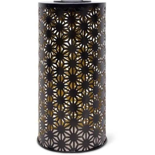 Lampe Solaire - Garden Id Colonne - Or-Noir Ø15 H30 Cm - 6 À 8h Lumière - Bouton Marche/Arrêt - Batterie Rechargeable Aaa.