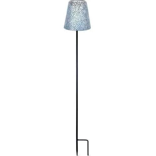 Lampe Solaire - Garden Id Argent - Ø12 H70 Cm - Autonomie 6-8h - Pied Stabilisateur - Bouton On/Off - Pile Aaa.