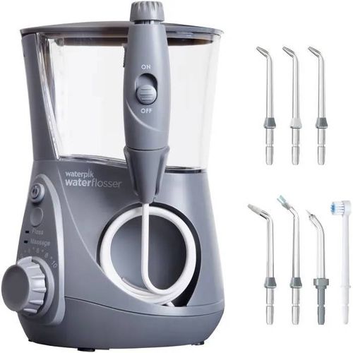 Jet Dentaire - Waterpik - Wp-667 Ultra Professionnel - Gris - 10 Niveaux De Pression - 7 Embouts Inclus