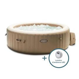 Spa gonflable INTEX - Sahara - 196 x 71 cm - 4 places - Rond - 28426FR + Lumière d'ambiance LED