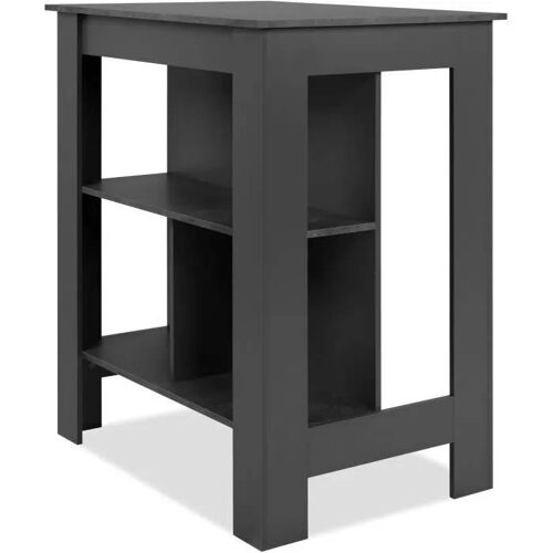 Table de bar - ATLANTA - 4 personnes - 92 x 106 x 68 cm - Ardoise foncé / Anthracite