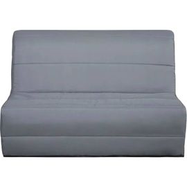 Banquette Convertible Bz Dunlopillo- 2 Places - Tissu Gris - L 140 X H 94 X P 55 Cm - Pearl