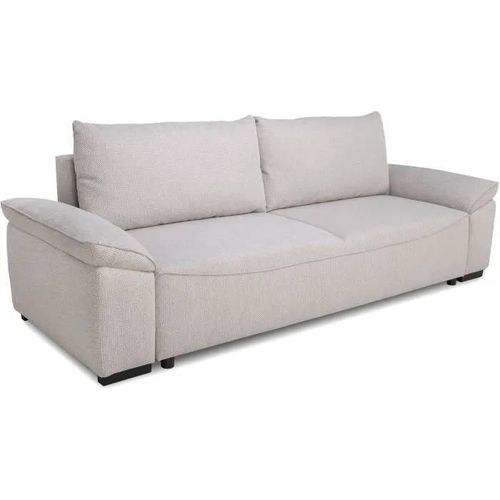 Canapé Convertible Avec Coffre - 3 À 4 Places - Norman - Tissu Beige - 240 X 85 X 85 Cm