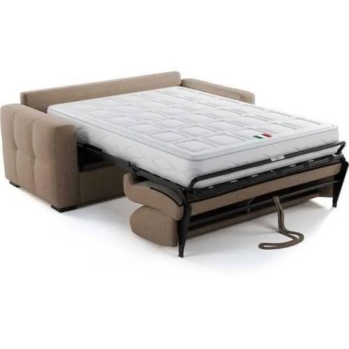 Canapé Convertible Express - 3 Places - Eureka - Tissu Como 5 Antelope - 200 X 102 X 95 Cm