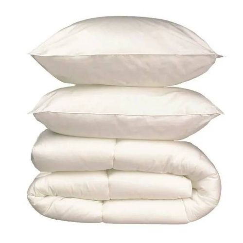 Pack Linge De Lit Microfibre - 1 Couette Chaude 220x240 Cm + 2 Oreillers 60x60 Cm Blanc