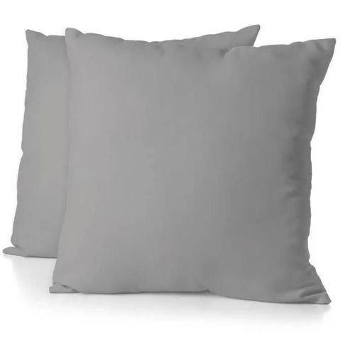 Lot De 2 Taies D'oreiller - Home Linge Passion - 63 X 63 Cm - Gris Clair