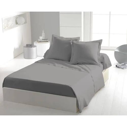 Drap Plat - Home Linge Passion - Microfibre 82 G - 240 X 300 Cm - Gris Clair