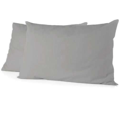 Lot De 2 Taies D'oreiller - Home Linge Passion - 50 X 70 Cm - Gris Clair