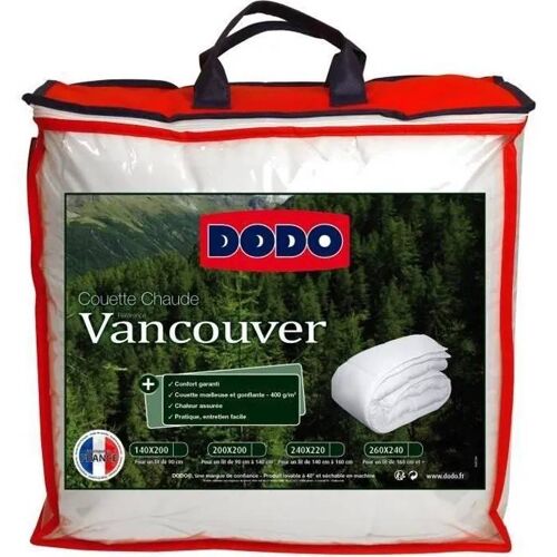 Couette Chaude Vancouver - 200 X 200 Cm - 400gr/M² - Blanc - Dodo