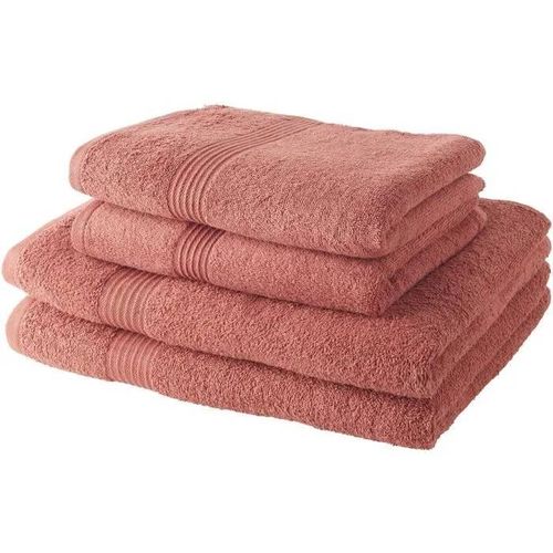 Today Lot De 2 Serviettes De Bain 50x100 Cm + 2 Draps De Bain 70x130 Cm Terracotta 100% Coton