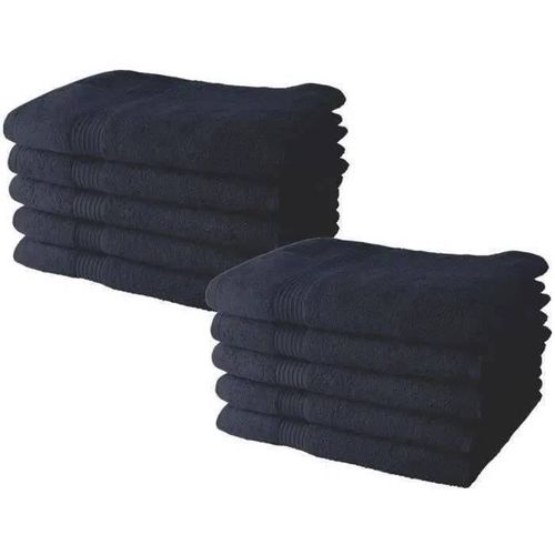Lot De 10 Serviettes De Toilette Today 50x90 Cm 100% Coton - Navy