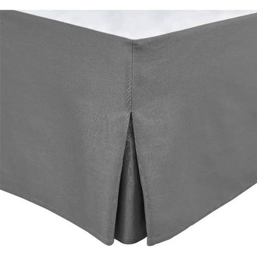 Cache Sommier - Home Linge Passion - 140 X 190 Cm + 30 Cm - Gris Anthracite