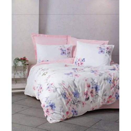 Parure De Lit - 1 Housse De Couette 220 X 240 Cm + 2 Taies D'oreiller 60 X 60 Cm - 100% Coton Renforcé - Rose