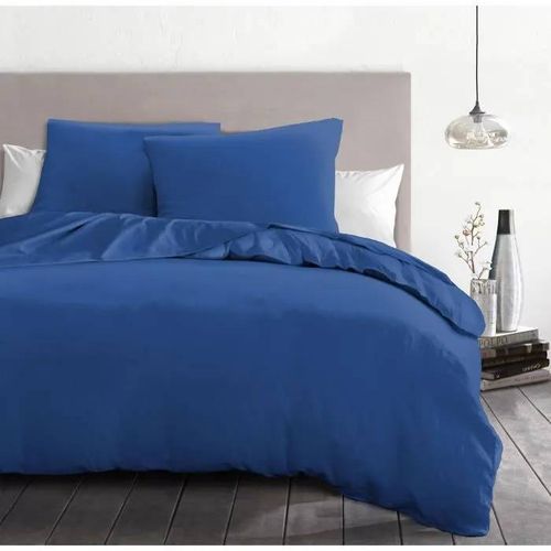 Parure De Couette 3 Pièces - Home Linge Passion - Hp72073 - Microfibre 82 G - 220 X 240 Cm - Bleu