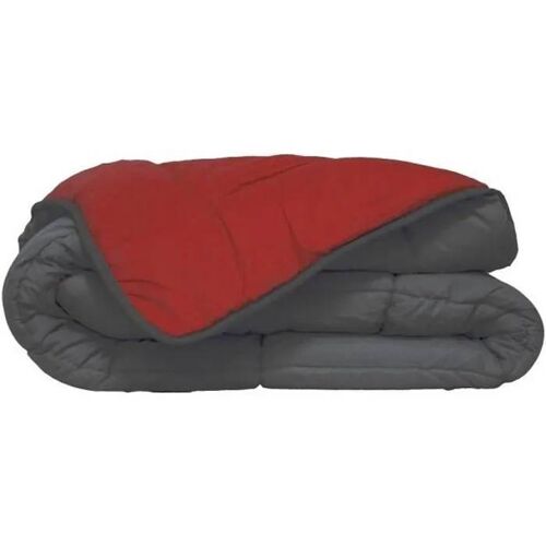 Hudson Couette Légère Microfibre 200g/M² 240x260cm Gris & Rouge