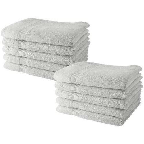 Lot De 10 Serviettes De Toilette Today 50x90 Cm 100% Coton - Craie