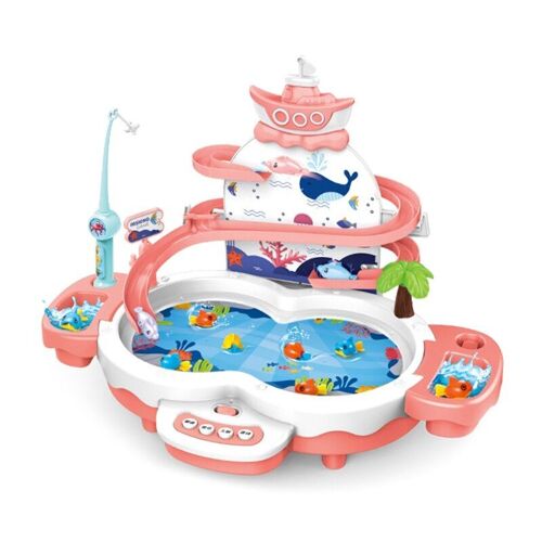 Jeu De Pêche Avec Planche Rotative, Ensemble De Jouets Électroniques Avec Étang Magnétique Pour Garçons Et Filles, Cadeaux De Fête Pour Tout-Petits