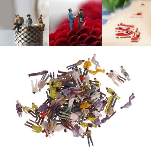 100 Pièces De Maquettes Peintes De Construction De Personnes, Figurines De Passagers, Scène De Train, Échelle 1:75, Pose Mixte