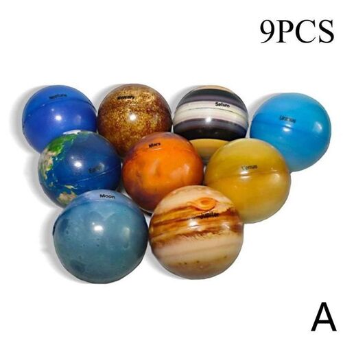 Boule De Terre Globe Huit Planètes, Lune Étoile, Couleur, Caoutchouc Squishy, Impression, Élastique, Éponge, Jouet, Cadeau, 6.3cm, Z6s6