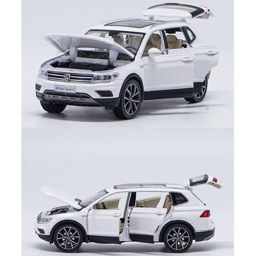 Jouets De Voiture En Alliage 1:32, Imitation De Tiguan L, Véhicules À Portes Ouvertes, Musique, Flash, Vente En Gros