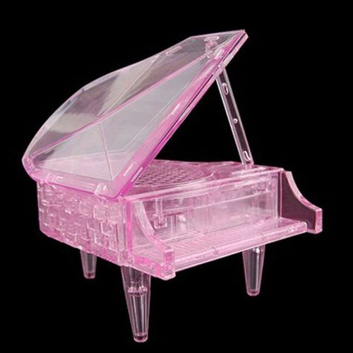 Piano 3d En Cristal Clignotant, Modèle D'Assemblage De Blocs En Plastique, Kits De Décoration De Maison, Jouet D'Apprentissage Intellectuel Pour Adultes Et Enfants