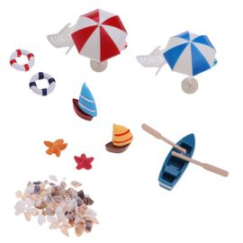 Parapluie De Plage En Forme De Bateau, Kits De Coquillages, Paysage Miniature, Fée, Maison De Poupée, Décoration De Jardin, Vente En Gros, 1/12