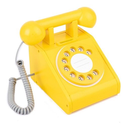 Jeu De Téléphone Imitation Bois À Cadran Antique, Jouet De Téléphone Fixe Pour Enfants, Banque Interactive Rétro De Conception Rotative