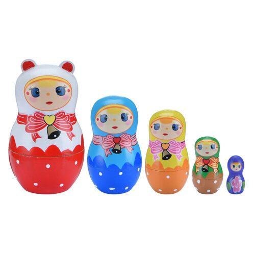 Poupées Matryoshka En Bois Peintes À La Main, 1 Ensemble De Jouets, Emboîtables Russes, Meilleurs V¿Ux Pour Enfants, Cadeau De Noël Et Du Nouvel An, Décoration De La Maison