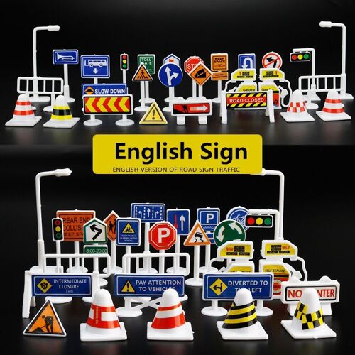 Panneau De Signalisation De Circulation, Modèle De Scène De Jouet, Bricolage 56