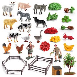 Figurines D'animaux Réalistes, 36 Pièces, Simulation De Volaille, Chien De Ferme, Canard, Modèles De Coq, Jouets Éducatifs Pour Enfants, Cadeau