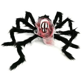 Jouet D'Araignée En Peluche Pour Enfants, Accessoires De Décoration D'Halloween, Simulation De Crâne, Cheveux Noirs, Jouet D'Horreur, 75cm