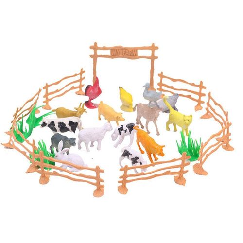 Figurines D'Animaux Miniatures Pour Enfants, 15 Pièces, Zoo, Ferme, Maison, Ferme, Fermier, Vache, Poule, Canard, Volaille, Jouet Éducatif