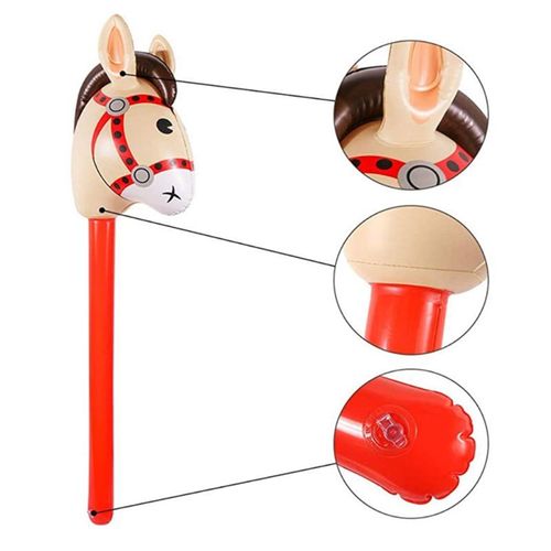 Tête De Cheval Gonflable En Pvc, Bâton De Cow-Boy, Jouets Éducatifs D'extérieur Pour Enfants Et Bébés, Cadeaux D'anniversaire D5qa