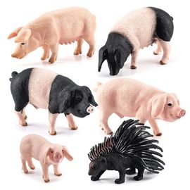 Figurines D'animaux Sauvages En Pvc Pour Enfants, Mini Lion, Tigre, Cochon, Poulet, Canard, Vache, Volaille, Fournitures De Fête Pour Tout-Petits