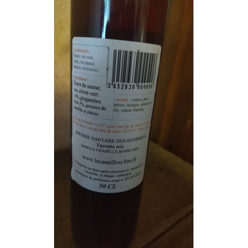 Sirop Le Can'aillou , Pour Le Punch,Cocktail, Vin Chaud, Rhum,Patisserie,Cuisine -