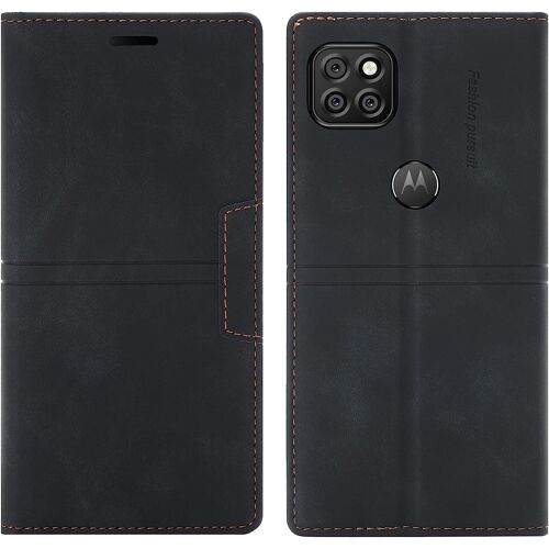 Coque Motorola Moto G9 Power, Etui Motorola Moto G9 Power [Magntique] TPU Antichoc Housse Cuir Premium en Cuir PU [Fentes pour Cartes] [Etui Rabat] [Pochette de Portefeuille] (Noir)