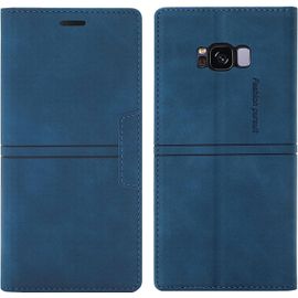 Coque Samsung Galaxy S8, Etui Portefeuille Samsung S8 [Magntique] Tpu Antichoc Housse Cuir Pour Samsung S8 [Fentes Pour Cartes] [Etui Rabat] Flip Case Flip Case Cover Samsung S8 (Bleu)